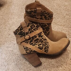 Leopard Print Ankle Boots